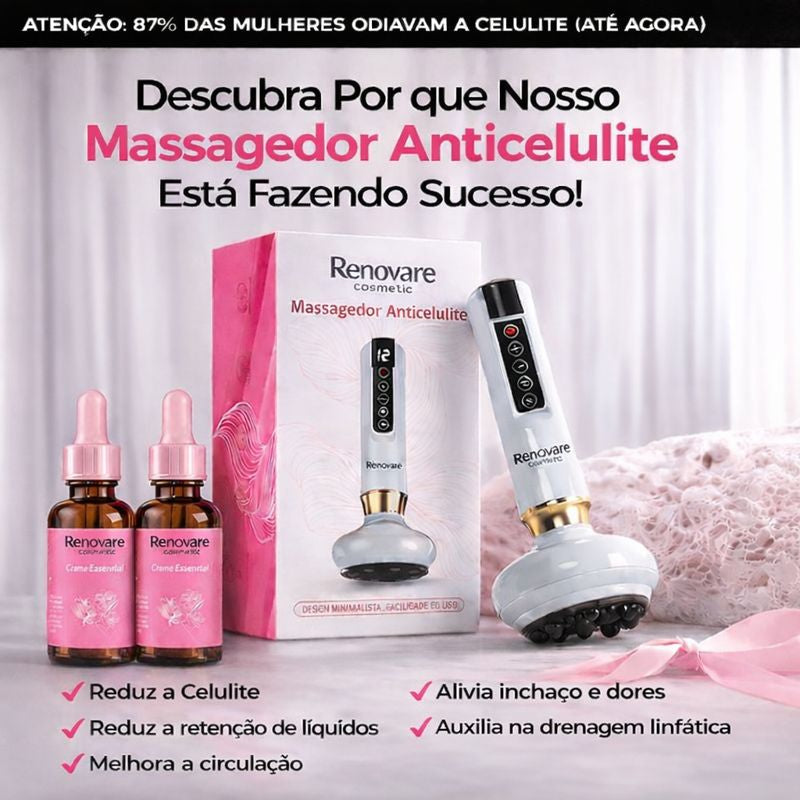 Massageador Anticelulite Pro + 2 Óleos  de brinde