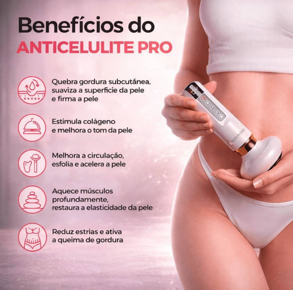 Massageador Anticelulite Pro + 2 Óleos  de brinde