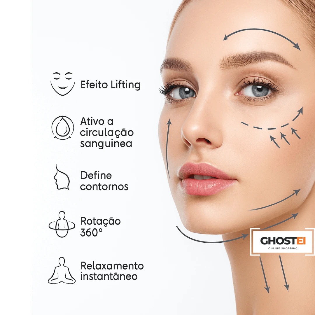 Massageador Rejuvenescedor LED para Rosto e Pescoço – FaceLift™