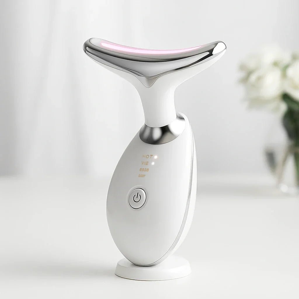 Massageador Rejuvenescedor LED para Rosto e Pescoço – FaceLift™