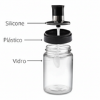 Kit Porta Tempero Condimento de Vidro com Tampa e Colher Embutida - Entrega Grátis