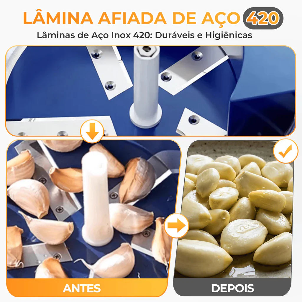 Descascador Elétrico de Alho e Frutas